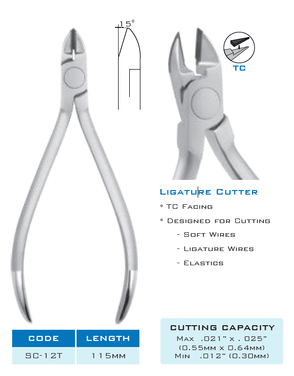 SC-12T TC ligature cutter 115mm